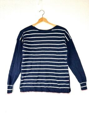WoolOvers 2 Way Stripe Polka Dot Wool Cashmere Sweater
